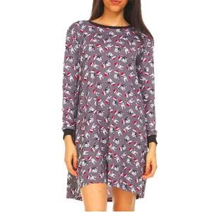 Rene Rofe Holiday Puppy Pajama Black Red Gray Size Medium Super Soft NWOT 8 0305